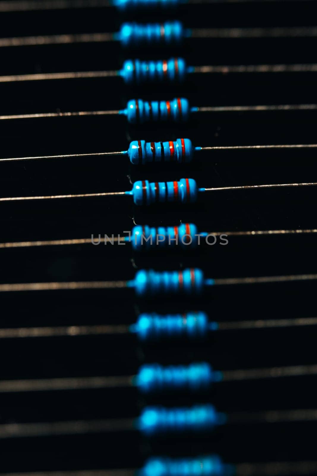 many new resistors stay together in close ups
