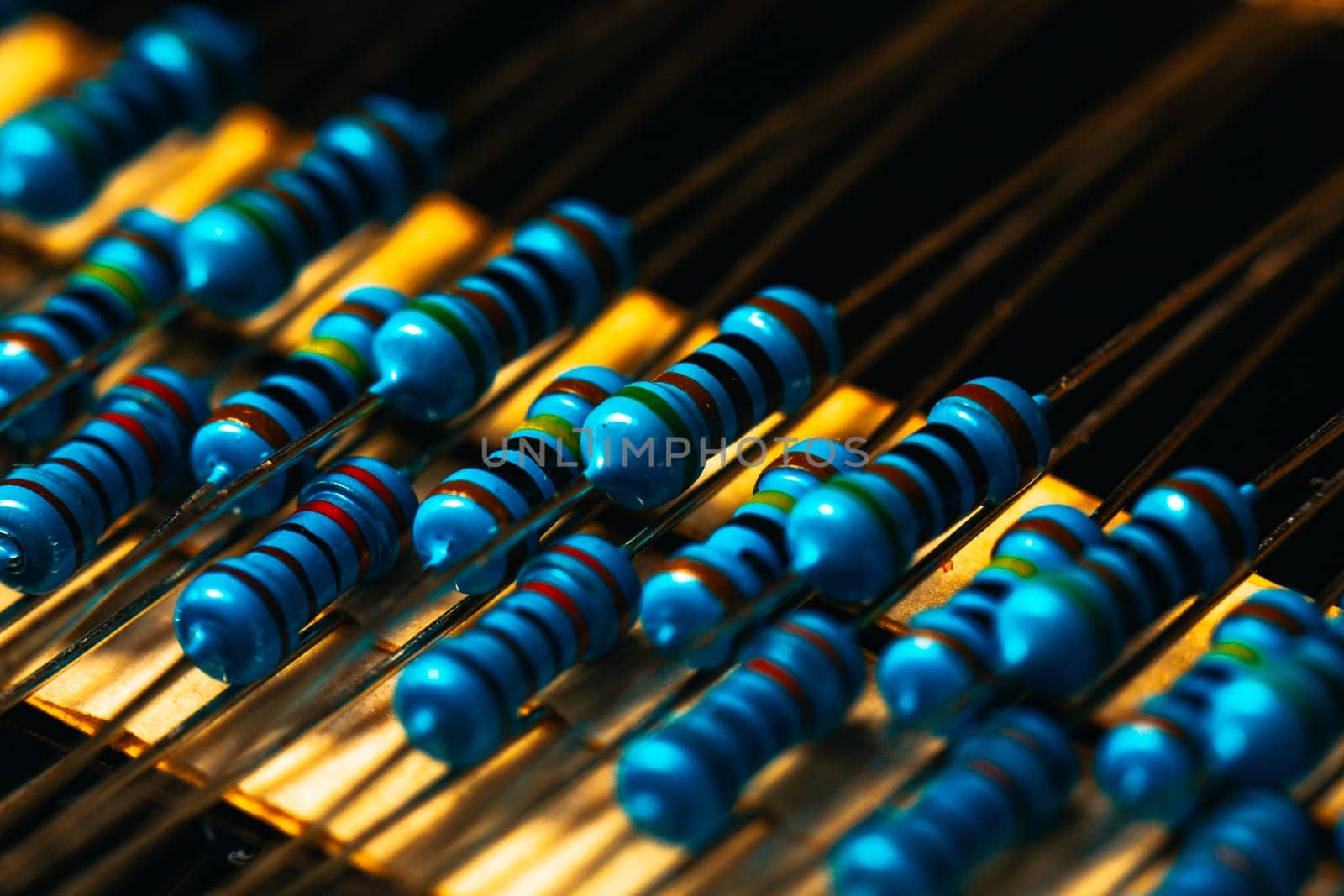 many new resistors stay together in close ups