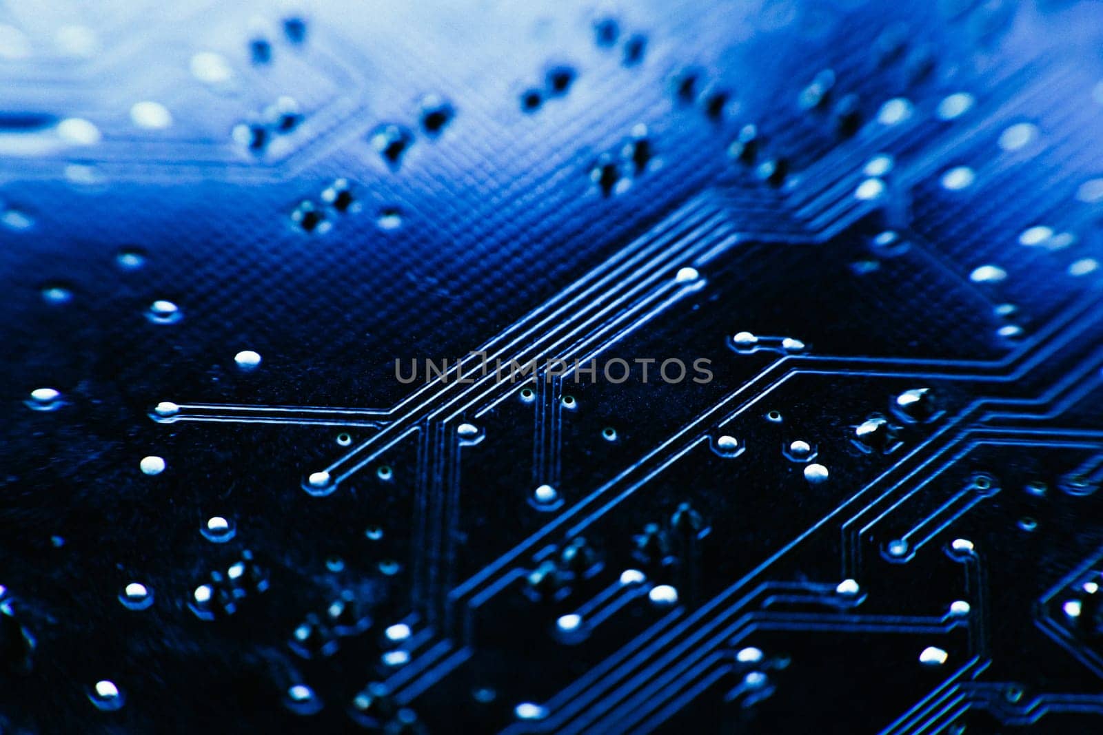 computer board sky blue color close up.