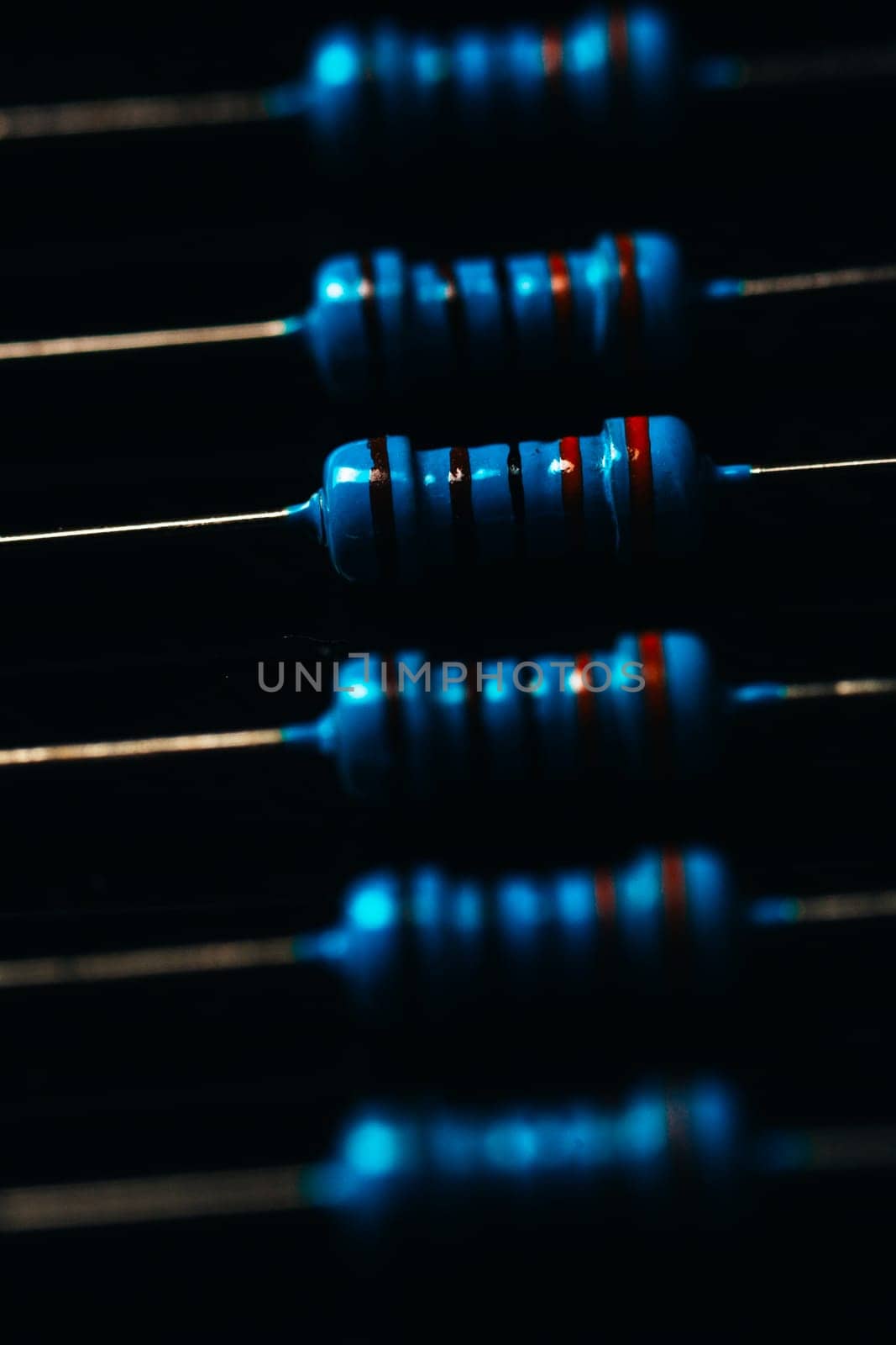 many new resistors stay together in close ups