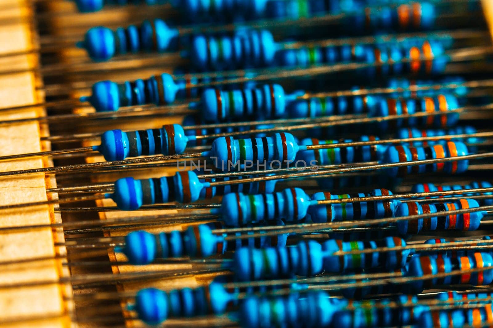 many new resistors stay together in close ups