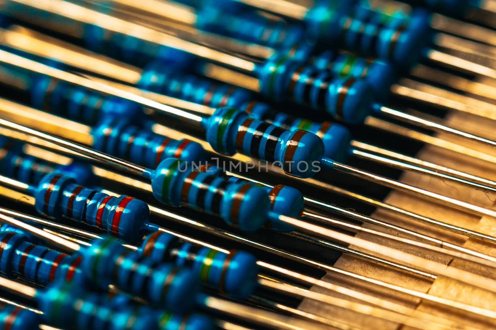 many new resistors stay together in close ups
