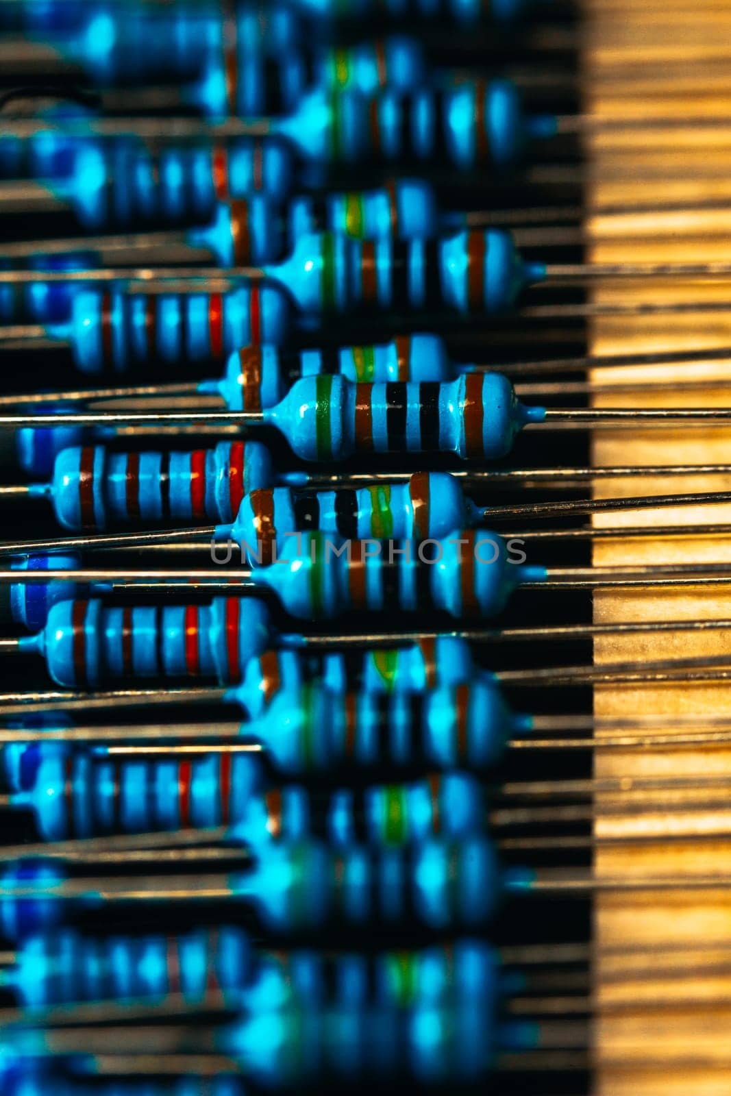 many new resistors stay together in close ups