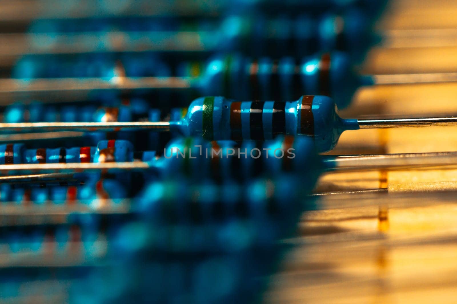 many new resistors stay together in close ups