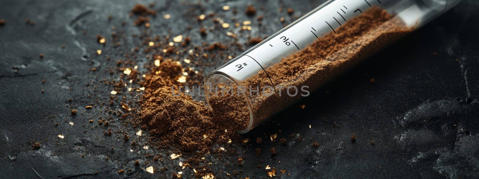 soil testing with a test tube in the soil, Generative AI, food