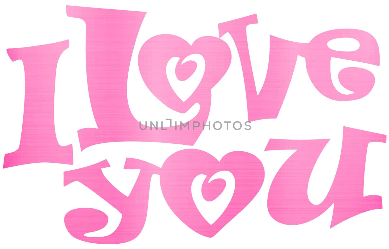 i love you lettering metallic pink illustration