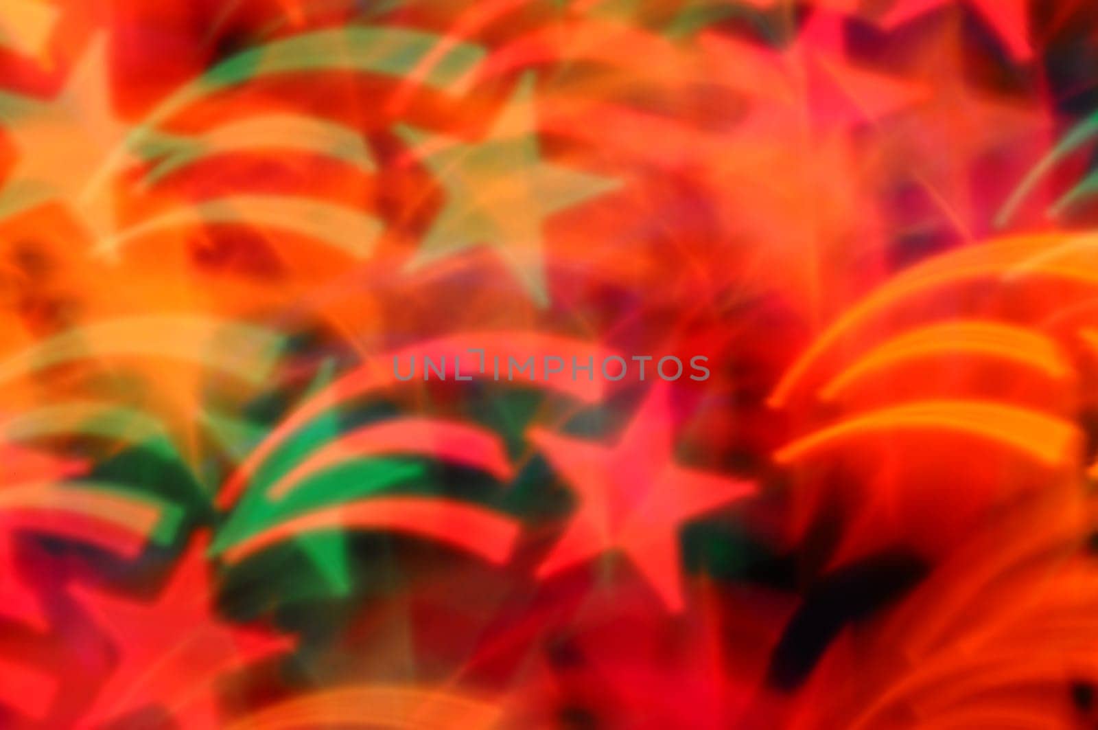 Shooting stars abstract lights motion blur. Colorful festive background.