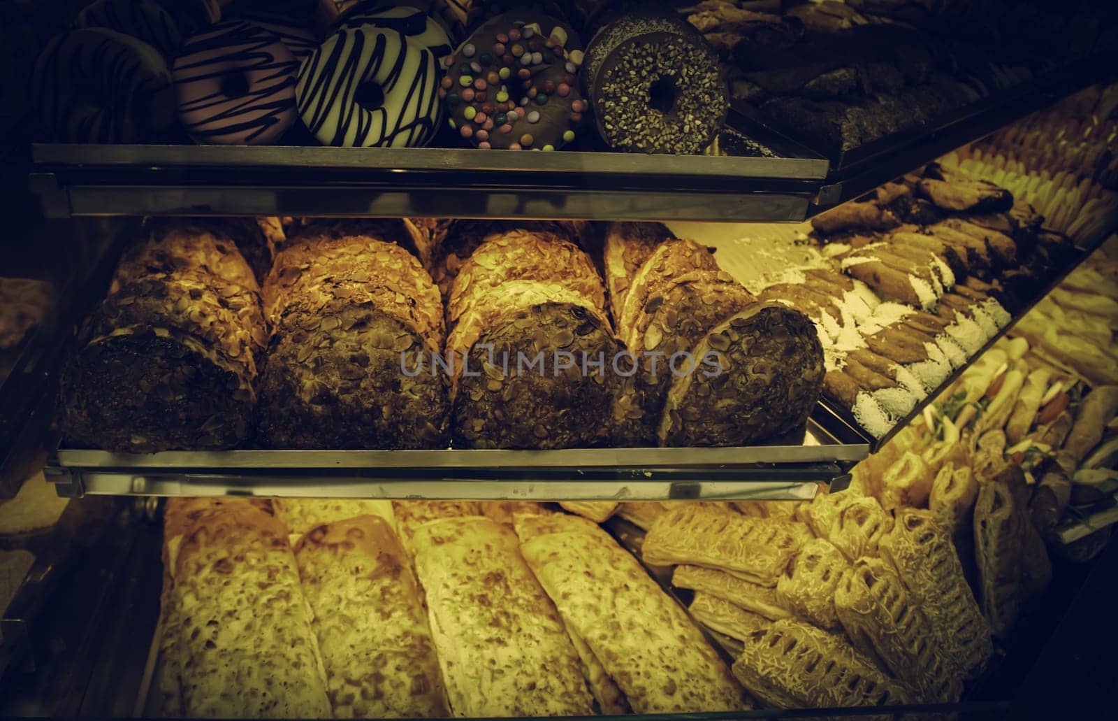 Cookies and chocolate muffins in pastry, desserts and sweets