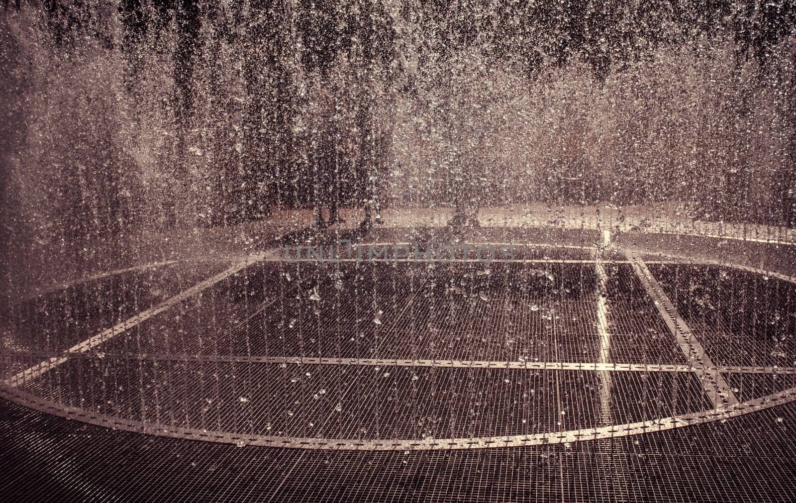 Water fountain with people, party and show