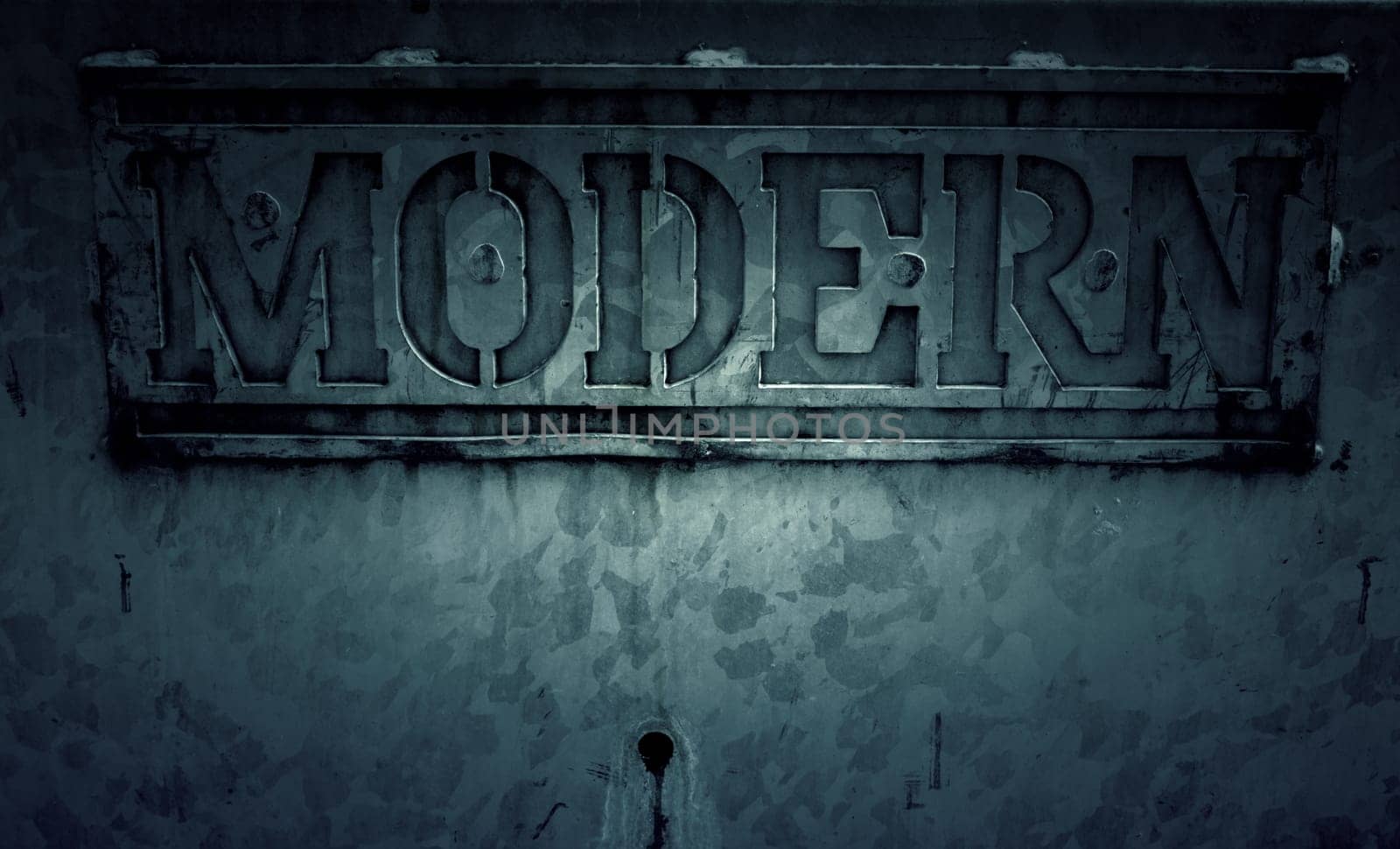 Modern letters carved in stone, symbol and backgrounds