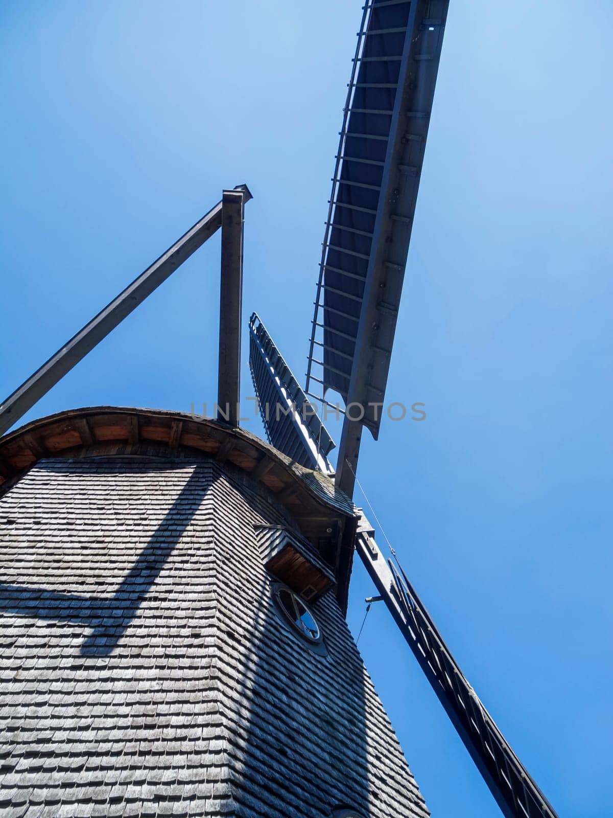 Below view of a traditional windmill in Potsdam.
