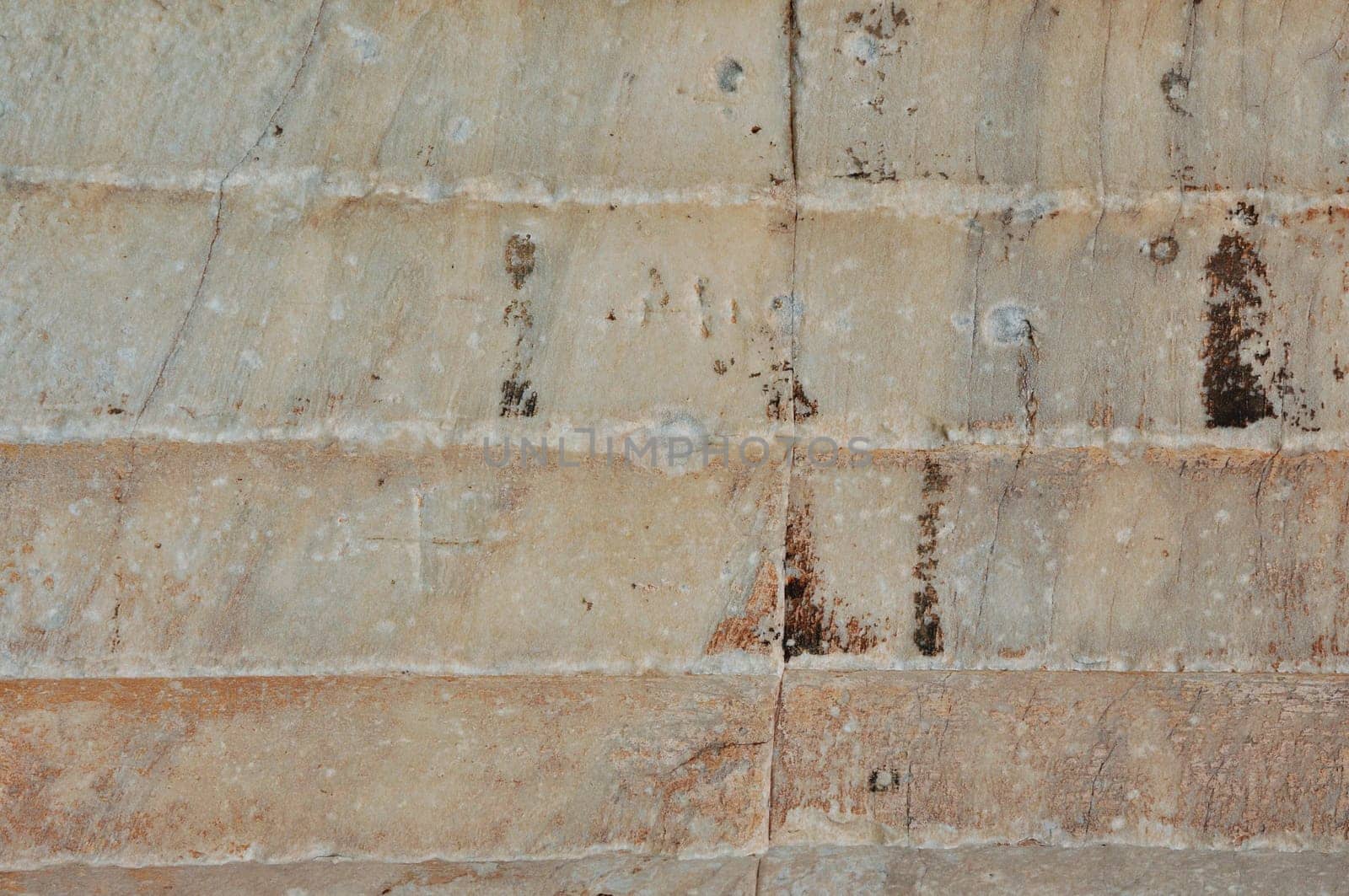 Detail of ancient greek column from the temple of Hephaestus. Marble texture background.