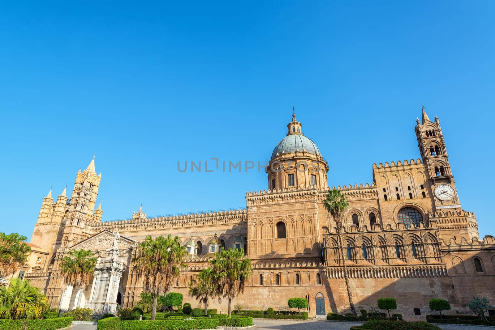 View of the magnificent cathedral in Palermo, Italy