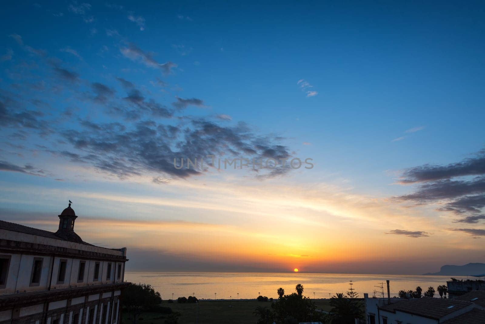 Early morning sunrise view in Palermo, Italy