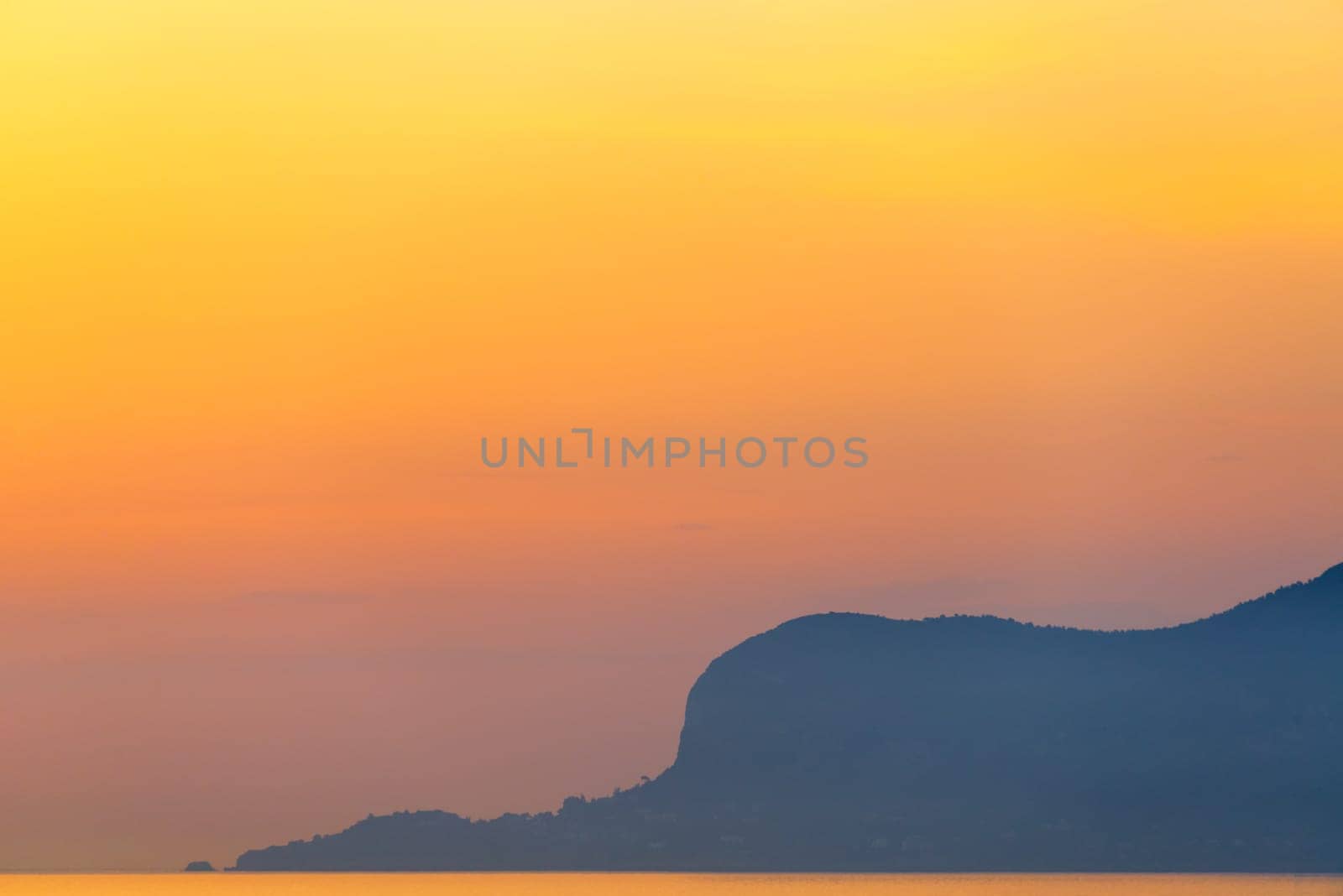 Colorful sky during sunrise in Palermo, Italy