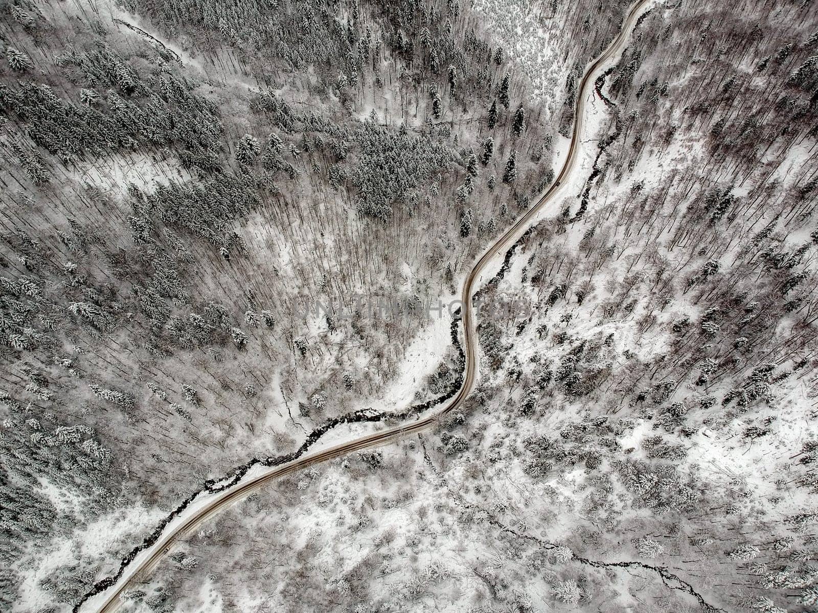Aerial view of a road