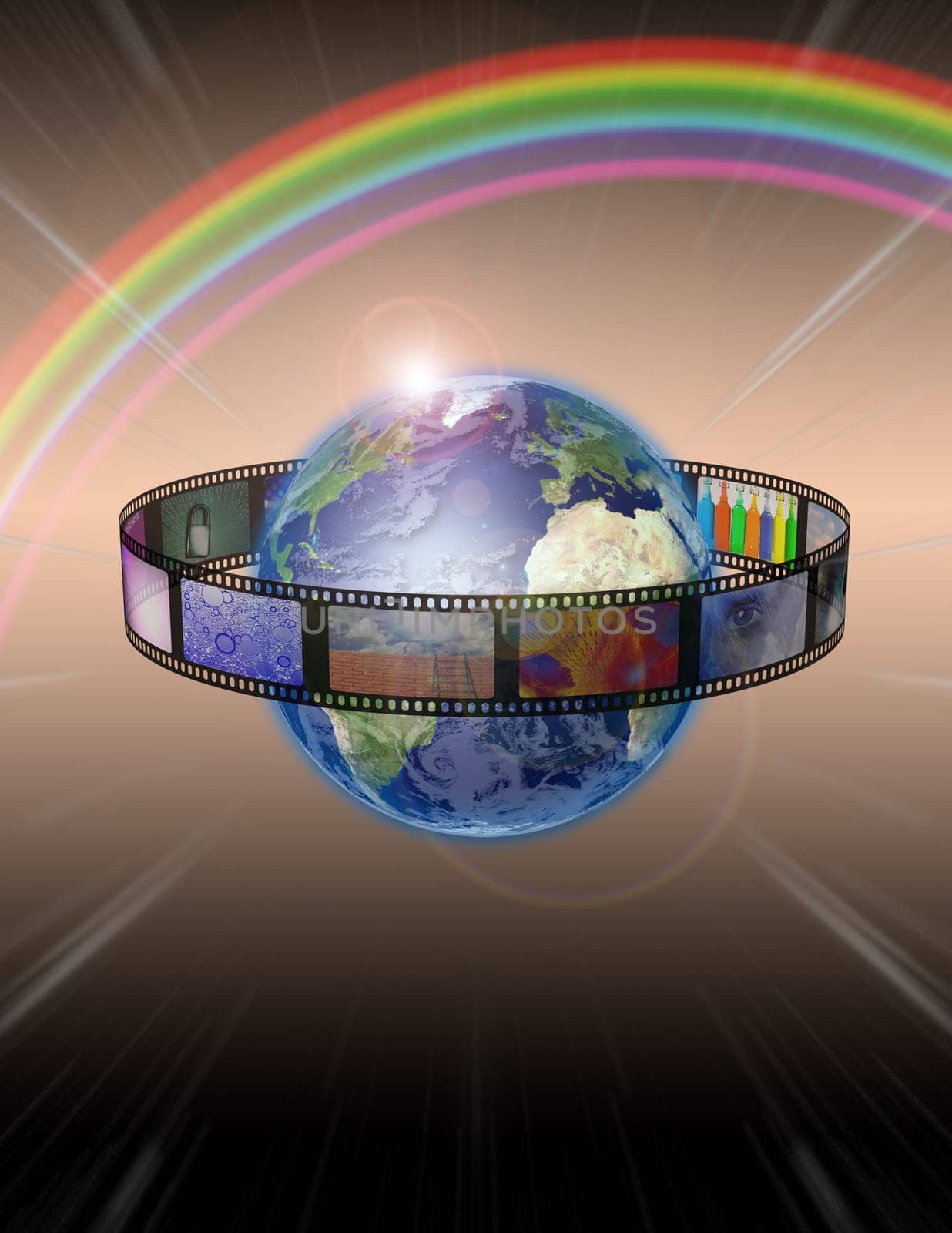 Planet Earth with film strip