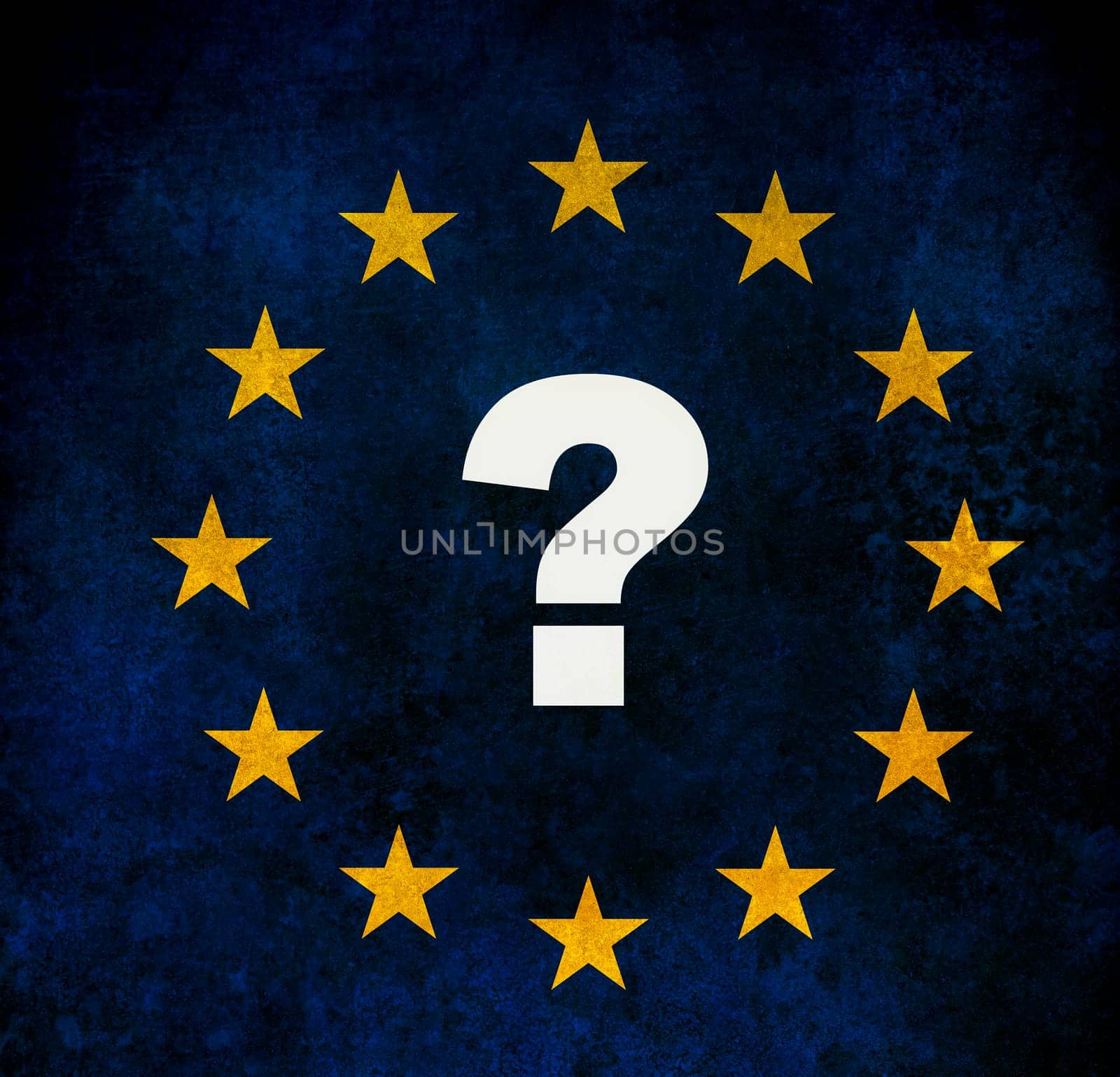 brexit concept - EU flag on grunge background