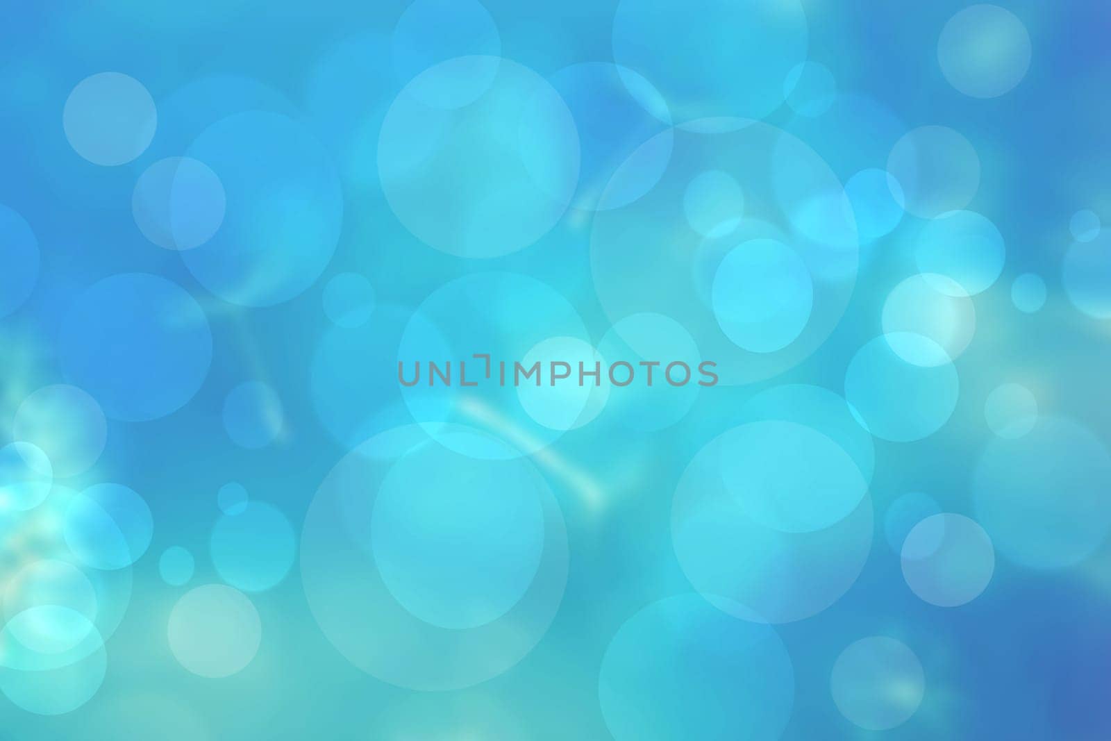 Abstract colorful blur blue texture background with white and blue bokeh circles in soft color style. Template for underwater backdrop or winter design illustration.