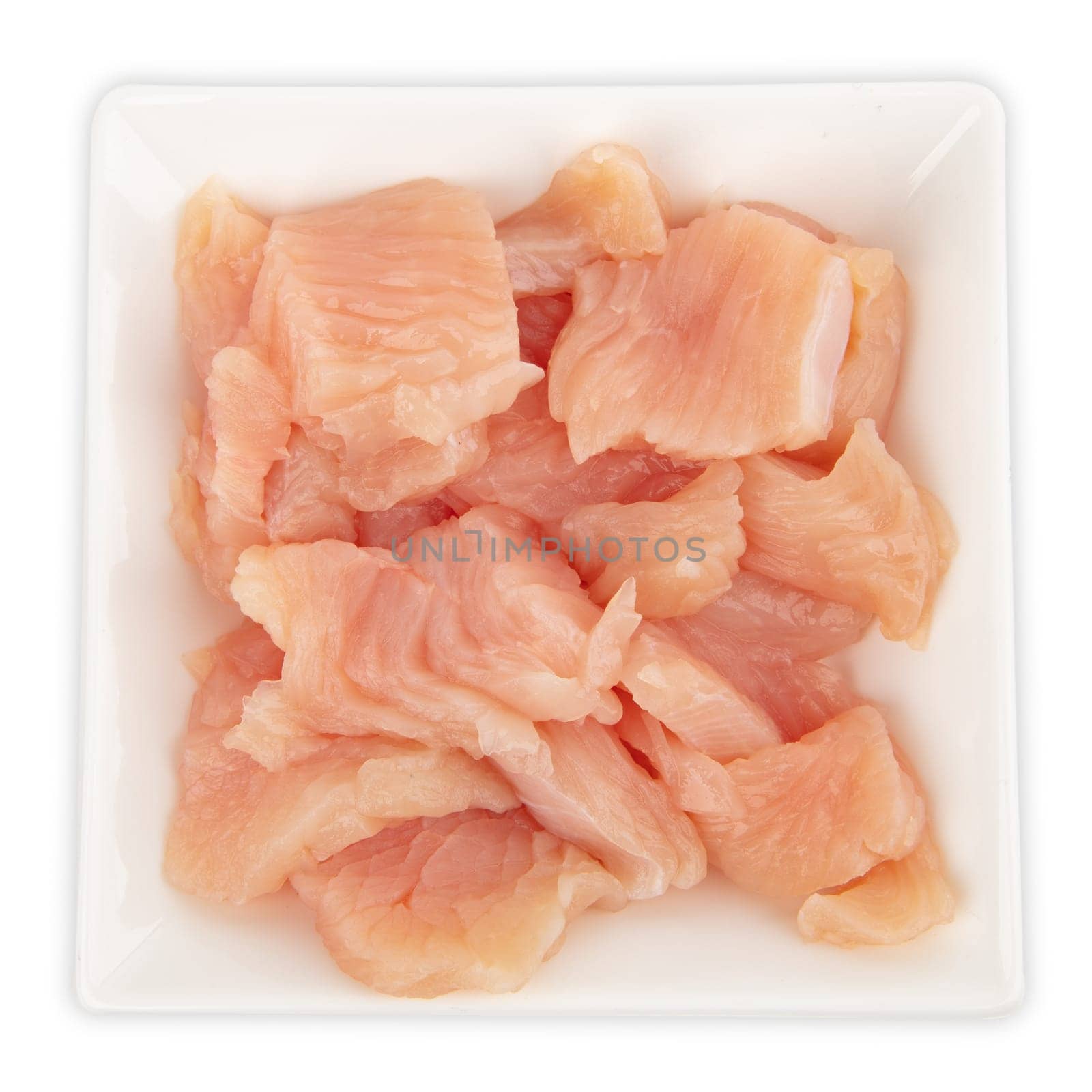 Fresh Poultry Meat in a bowl isolated on white background