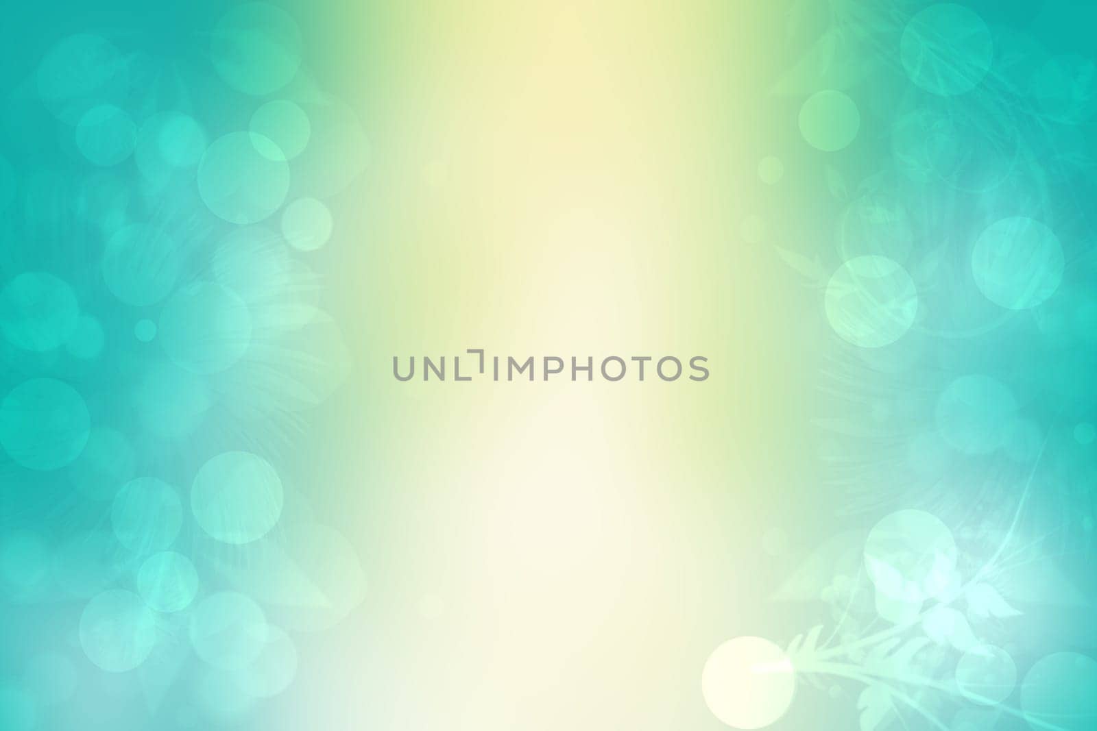Abstract colorful gradient blue yellow bokeh lights background. Nice texture with space.