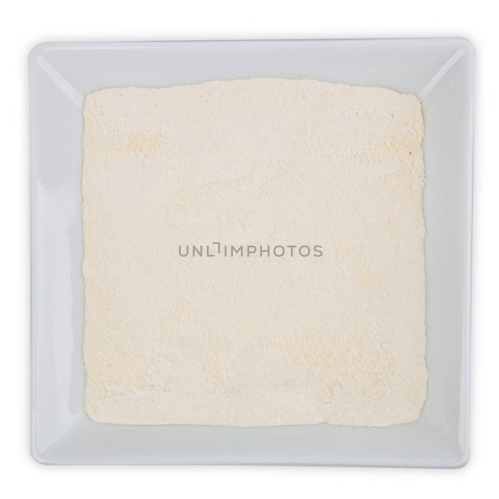 Tempura Flour in a bowl isolated on white bakground