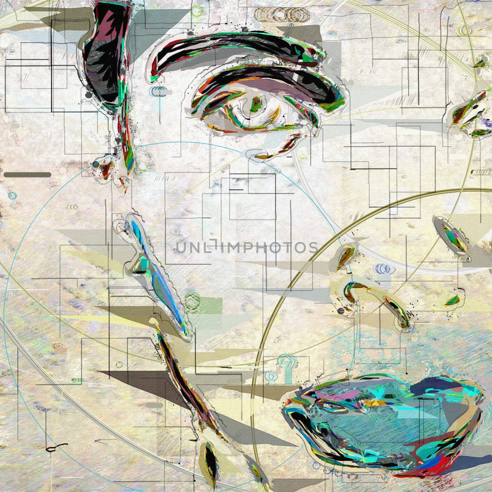Abstract Sketch of Woman's face