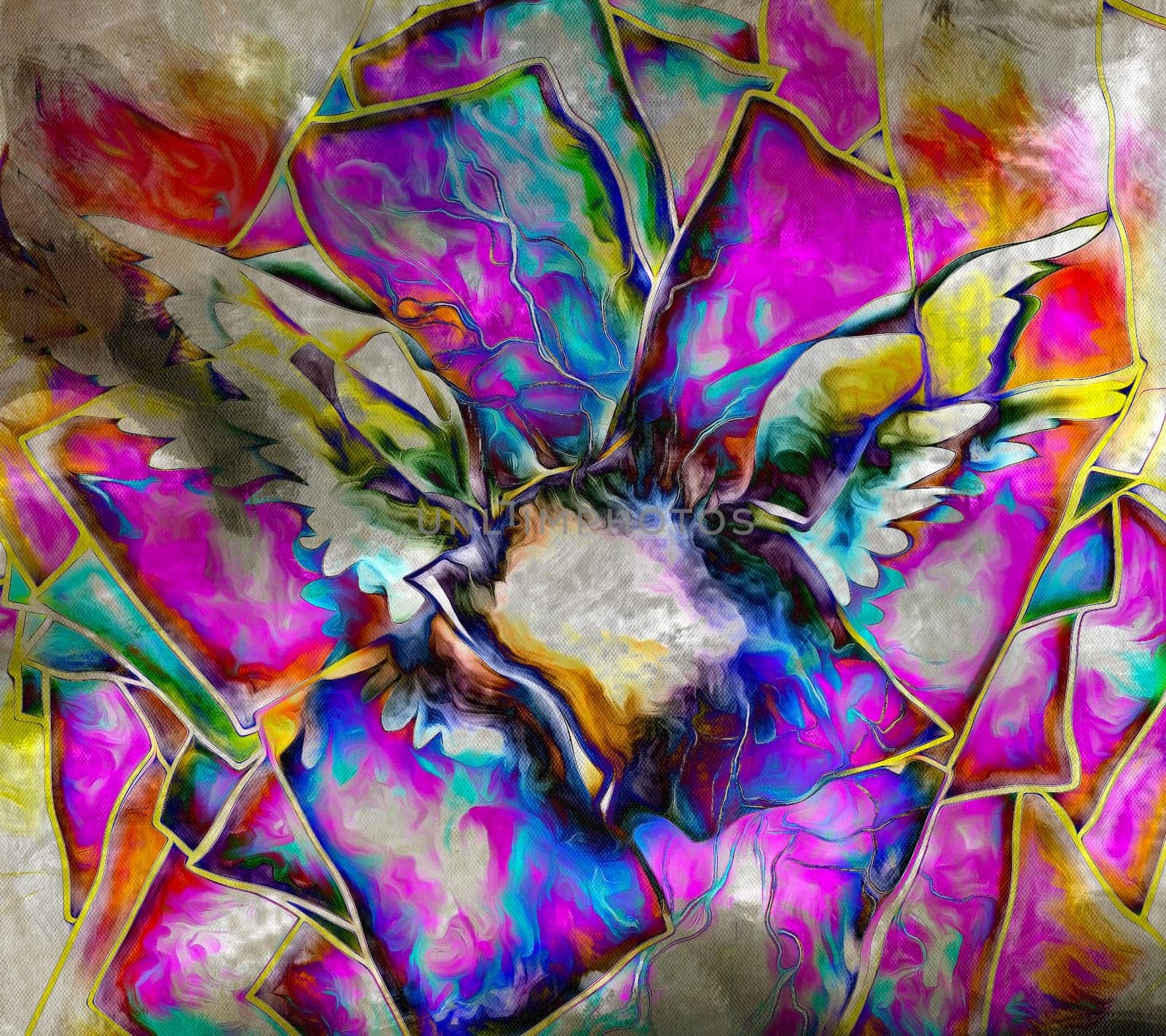 Colorful Wings. Abstract painting