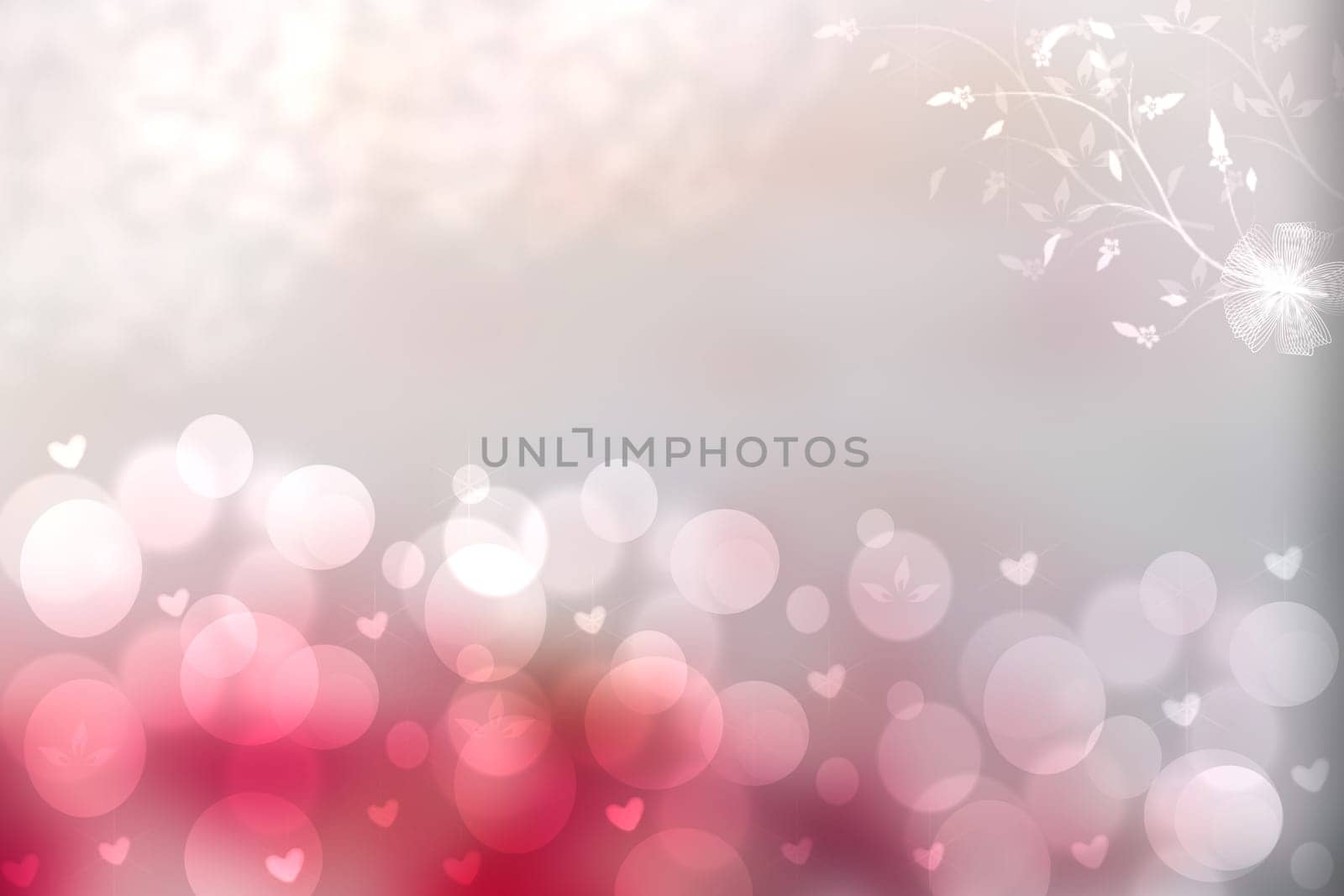 Abstract valentine background. Abtract festive blur pink pastel background with a ribbon and bow and hearts for valentine or wedding. Romantic backdrop with space for your design. Card concept.