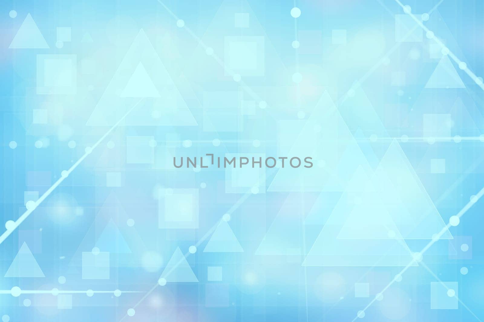 Abstract new communication and technology background texture. A blurred blue futuristic illustration with geometric connected lines between dots. Beautiful geometrical texture.
