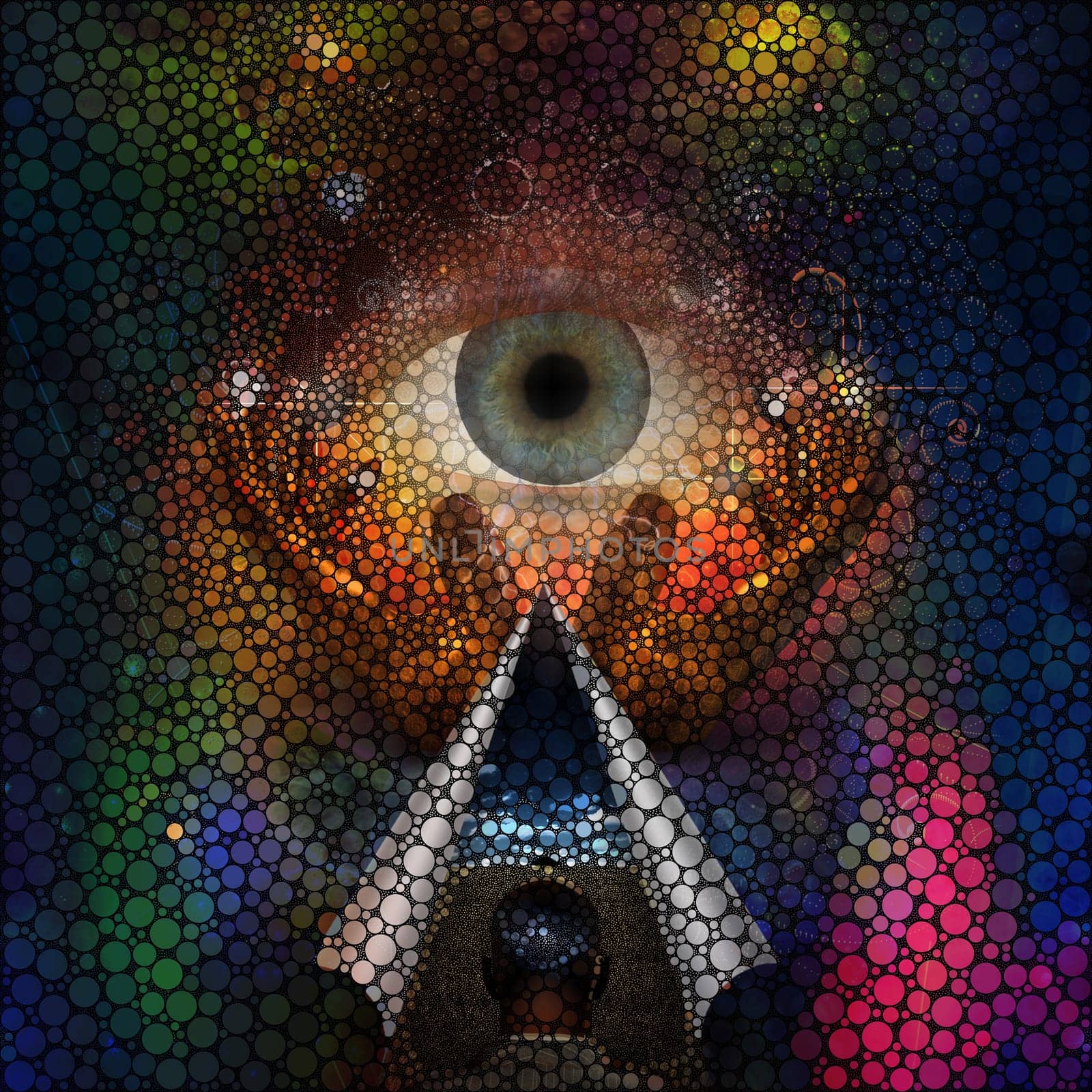 Abstract painting, human thoughts. Faith in God. 3D Rendering