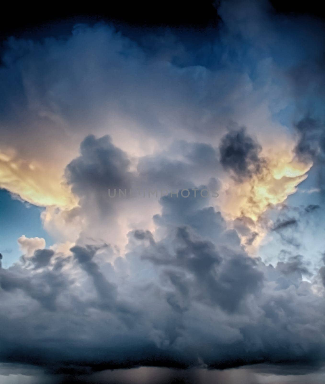 Beautiful cumulus clouds in the sky