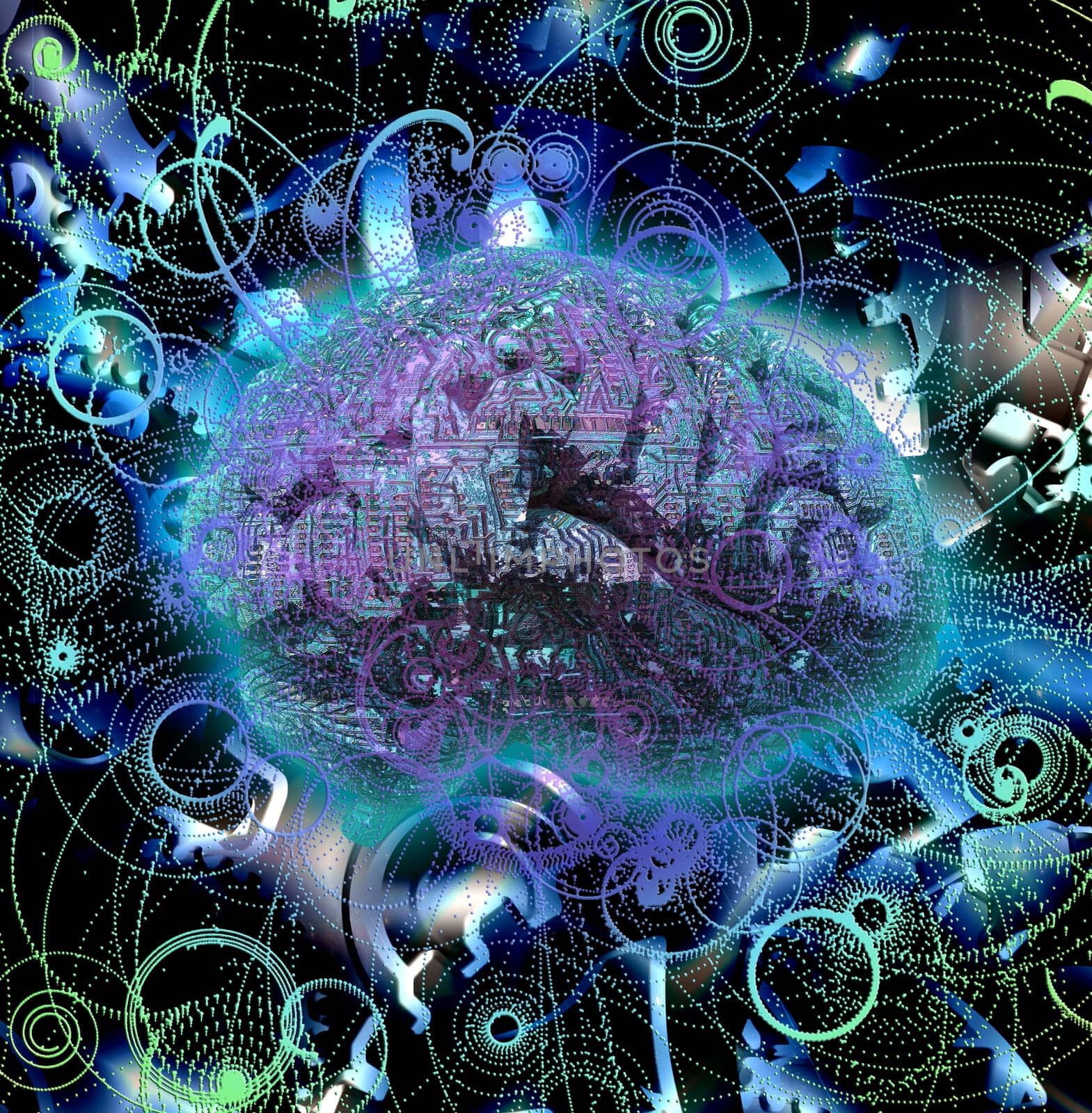 Electronic Brain. Abstract background