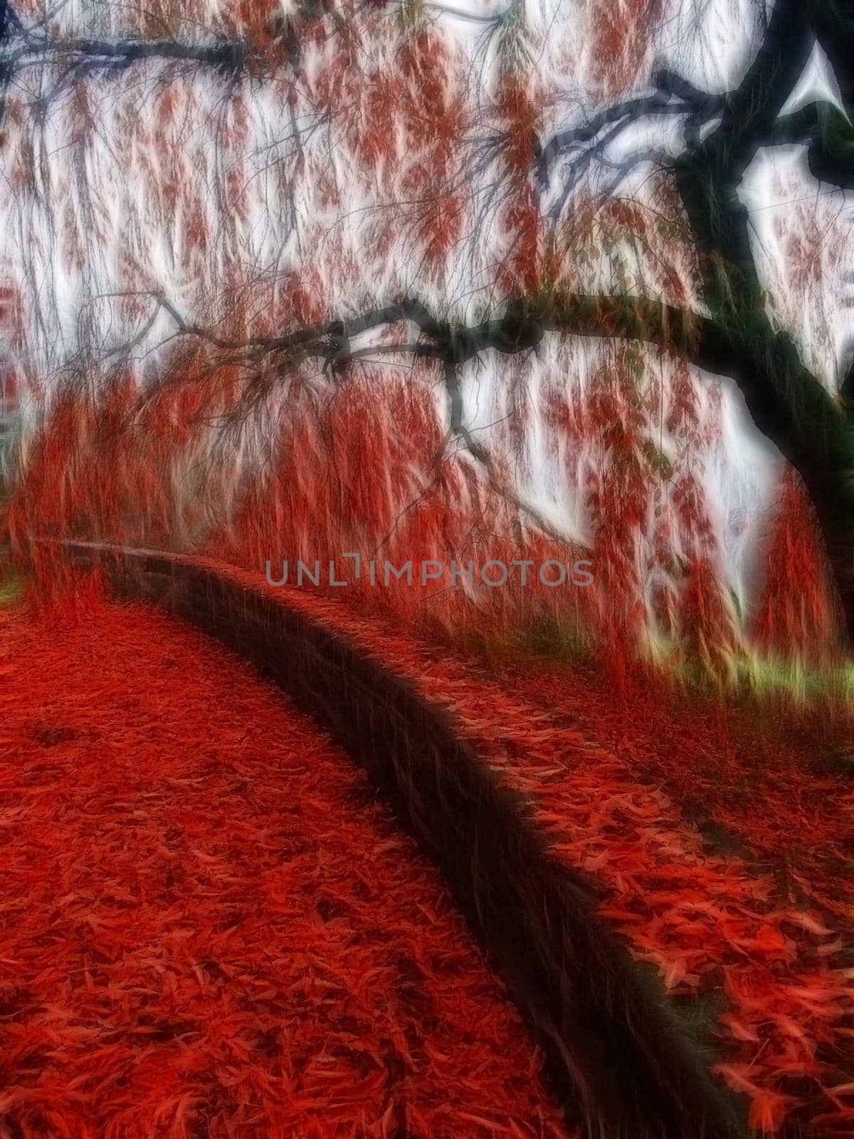 Impressionist autumn scene. 3D rendering
