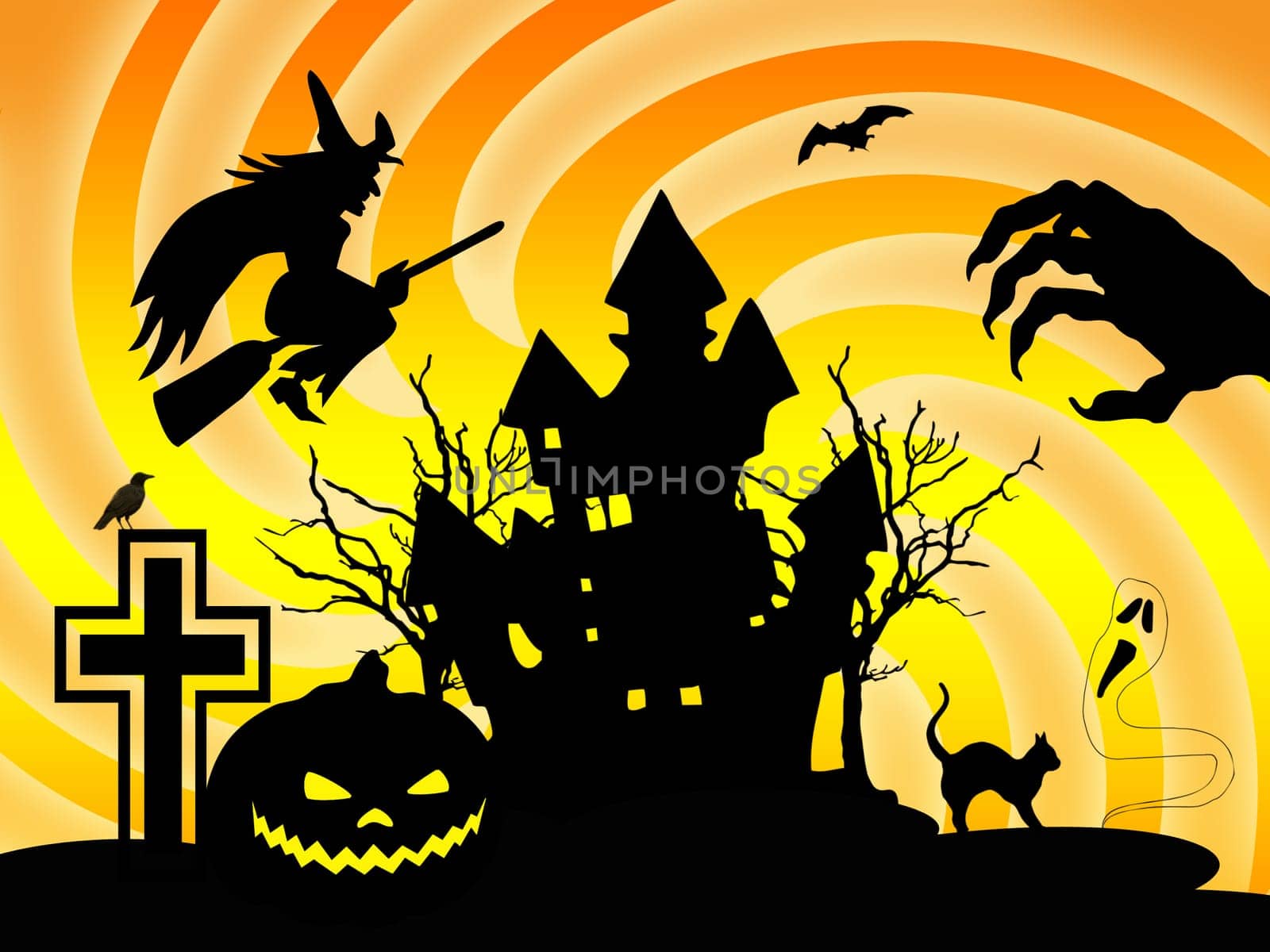 Halloween scene illustration