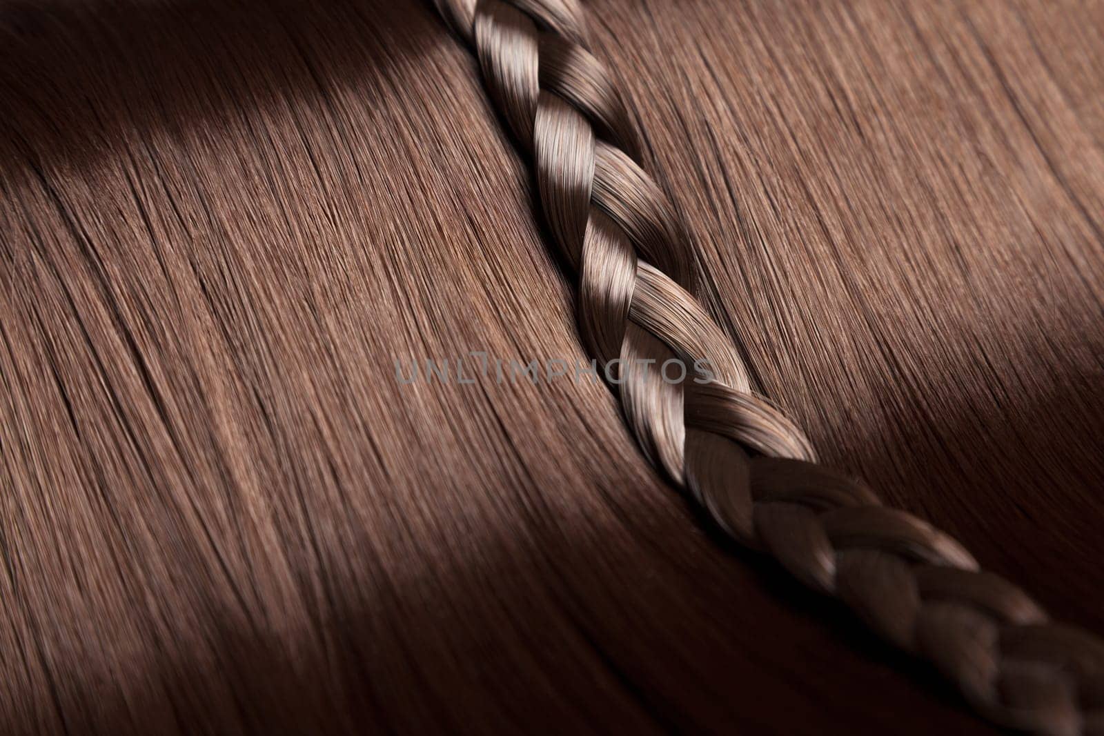 Closeup on luxurious straight glossy hair