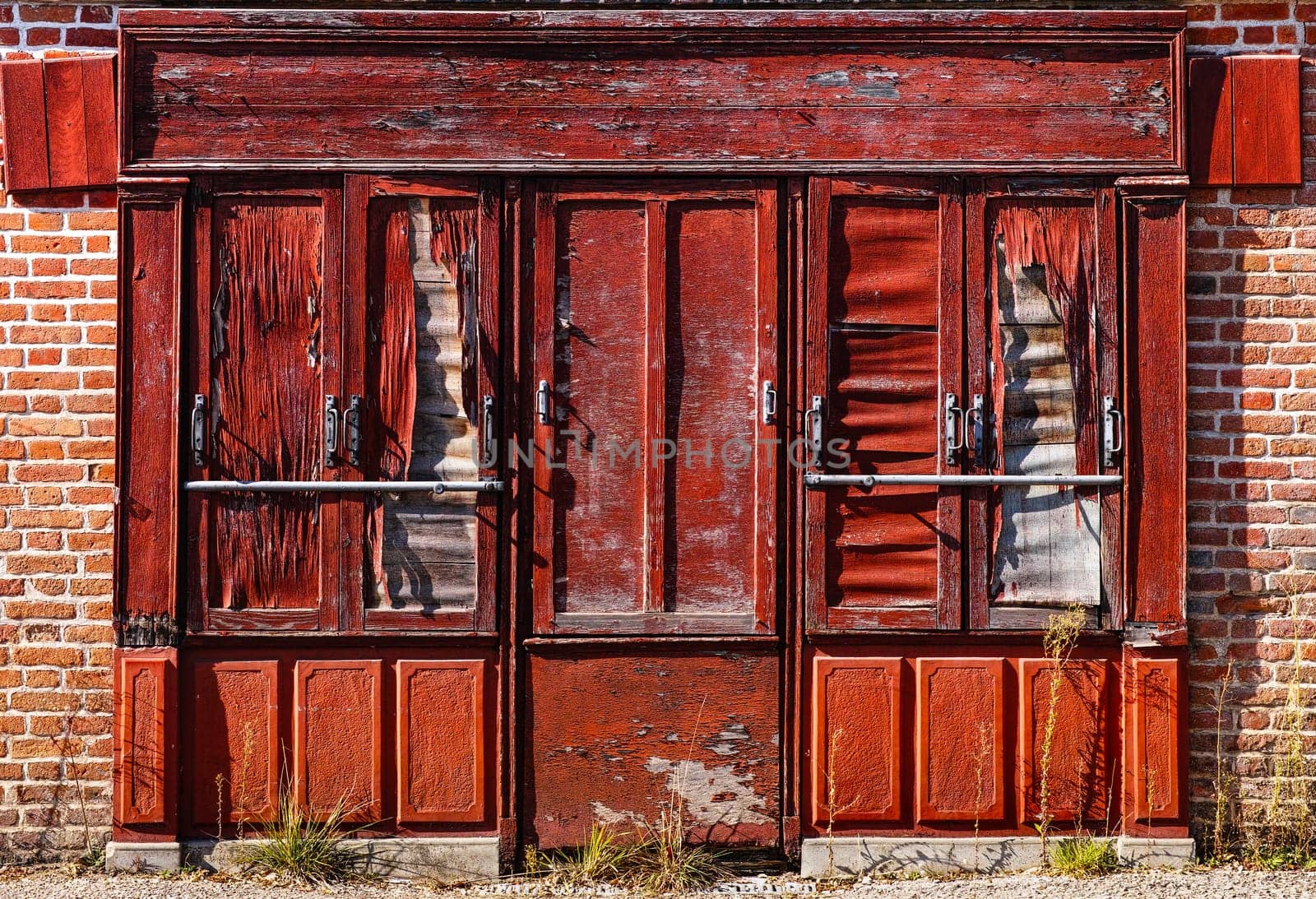 Vintage peeling storefront seen in Saint-Viâtre, Loir-et-Cher, France