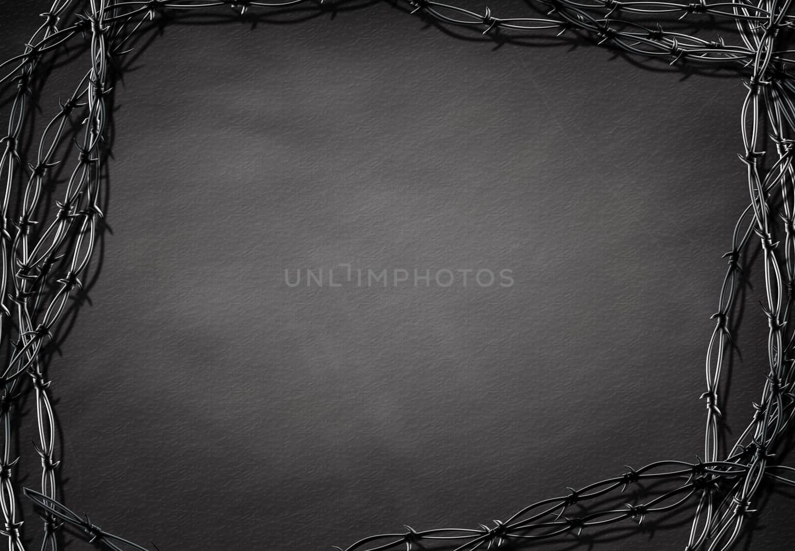 Muted background. Thorn frame. 3D rendering
