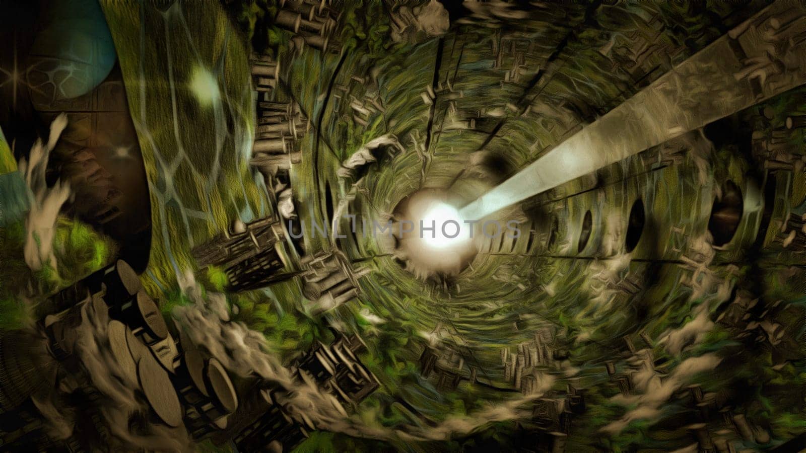 Sci-fi painting. The High Frontier. O'Neill cylinder