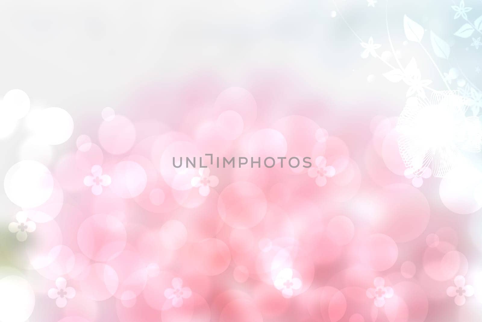 Abstract pink spring or summer flower background. Abstract flower background with beautiful abstract pink blossom, lights and white flowers. Nice flower texture.