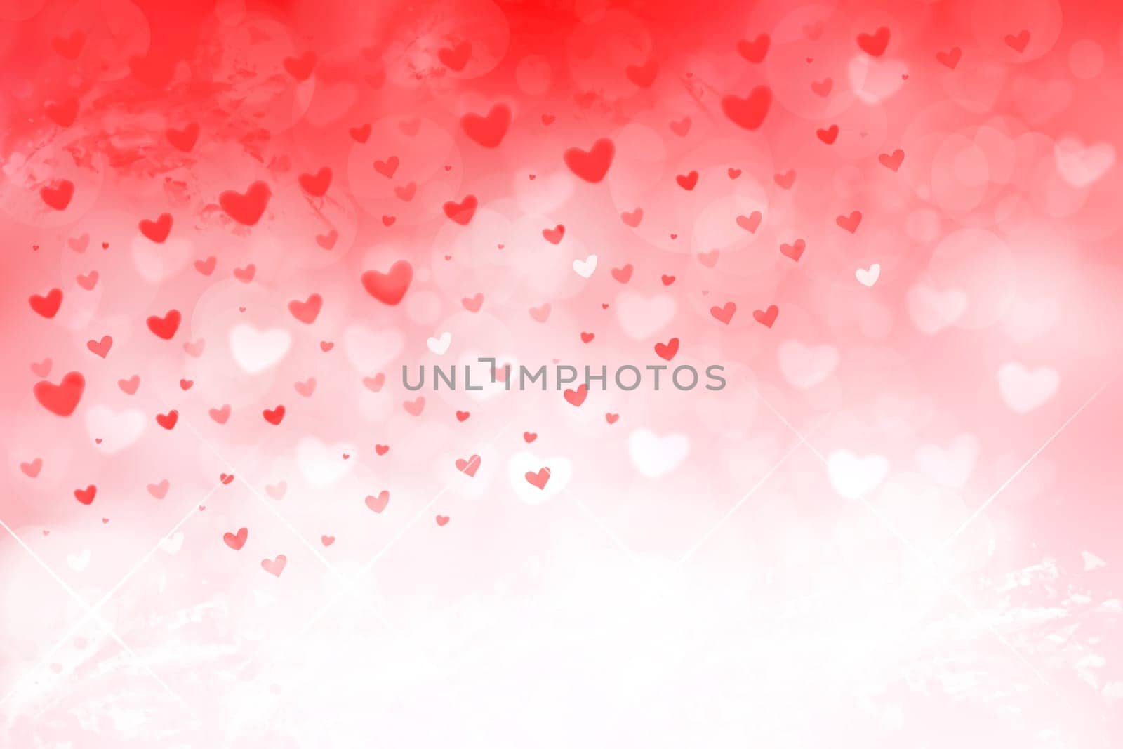 Happy Valentines or wedding day. Abstract love romantic holiday pink background with red and white hearts. Template with space for your design. Beautiful texture.
