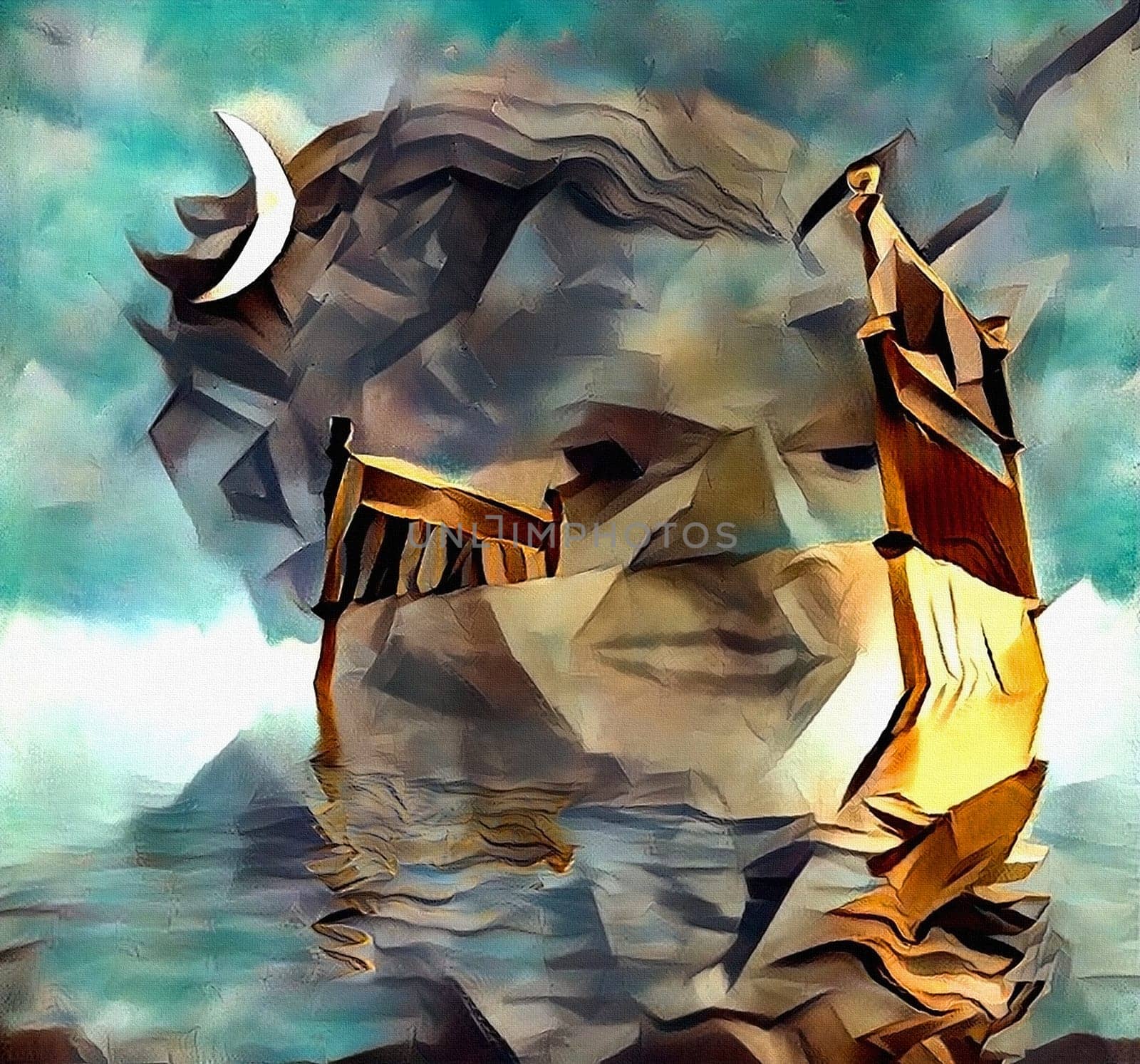 Modern abstract. Dreamer next to the bed