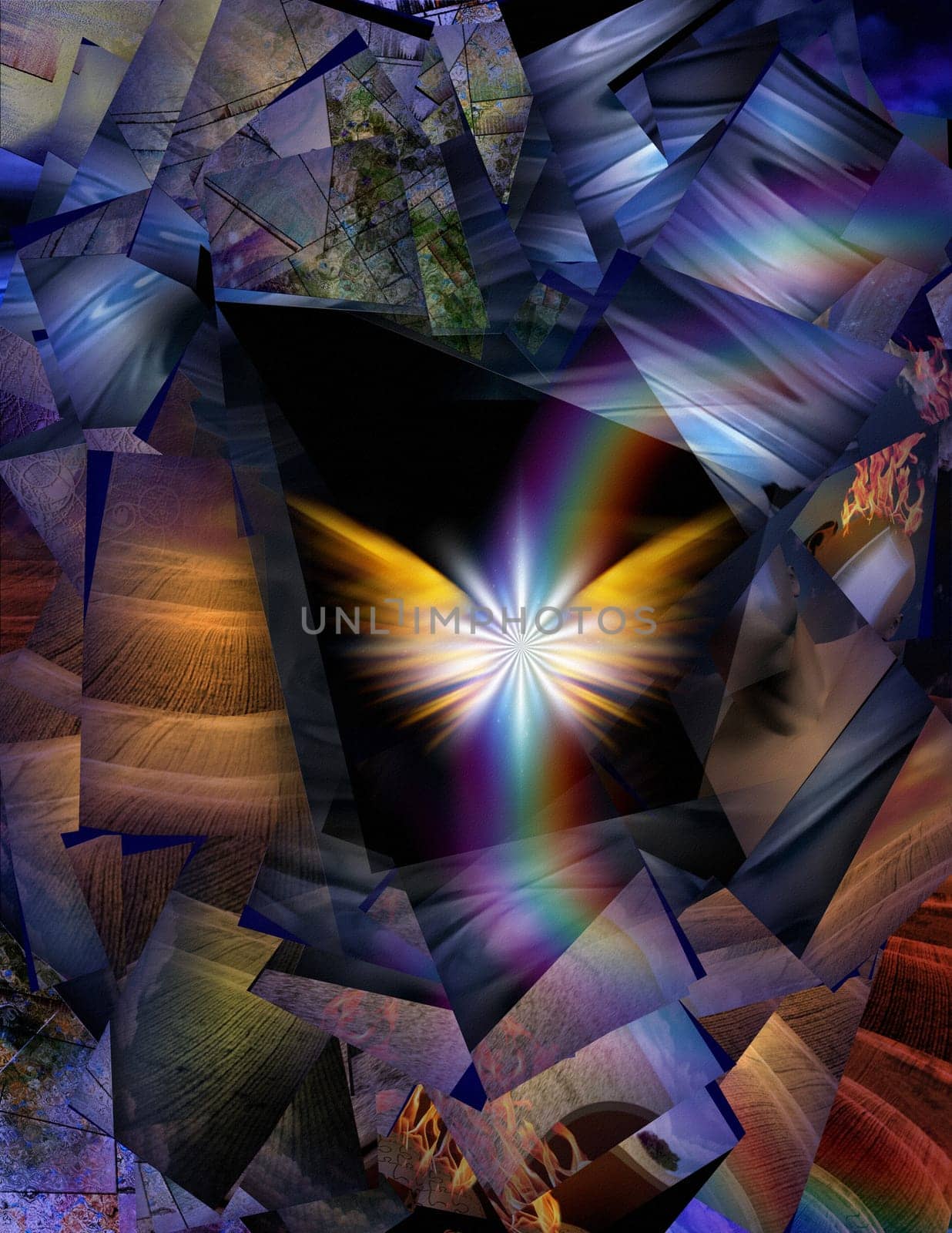 Spiritual Abstract. Bright winged star. Final Approach
