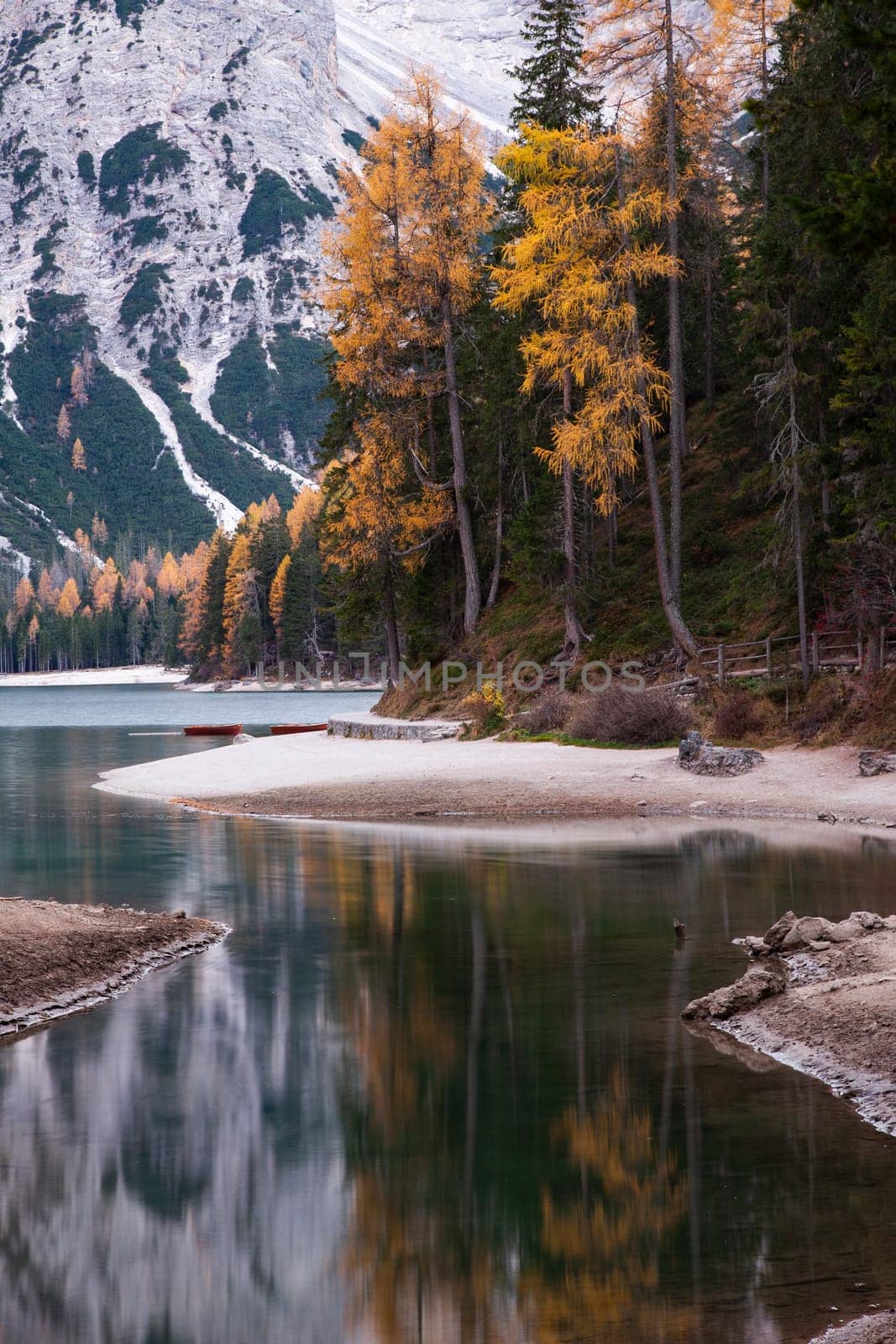 lago di Braies in Dolomites mountains, Sudtirol, Italy