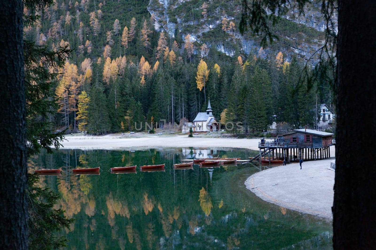 lago di Braies in Dolomites mountains, Sudtirol, Italy