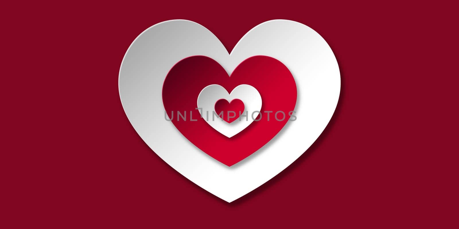 Red and White Heart Shapes Valentine Card
