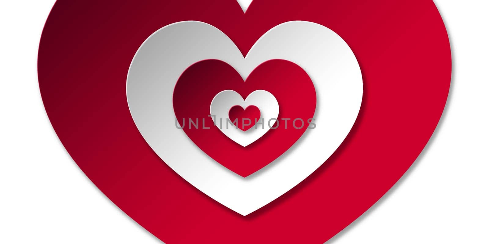 Red and White Heart Shapes Valentine Card