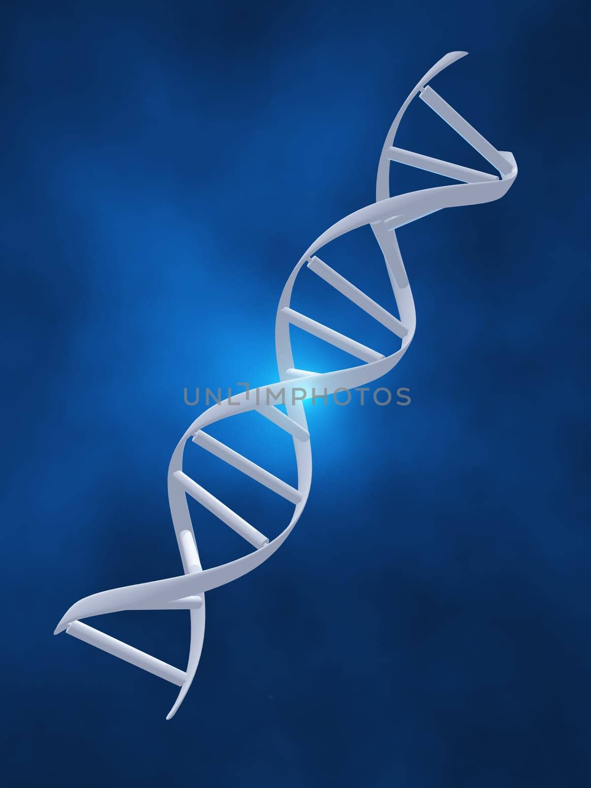 DNA strand on blue background