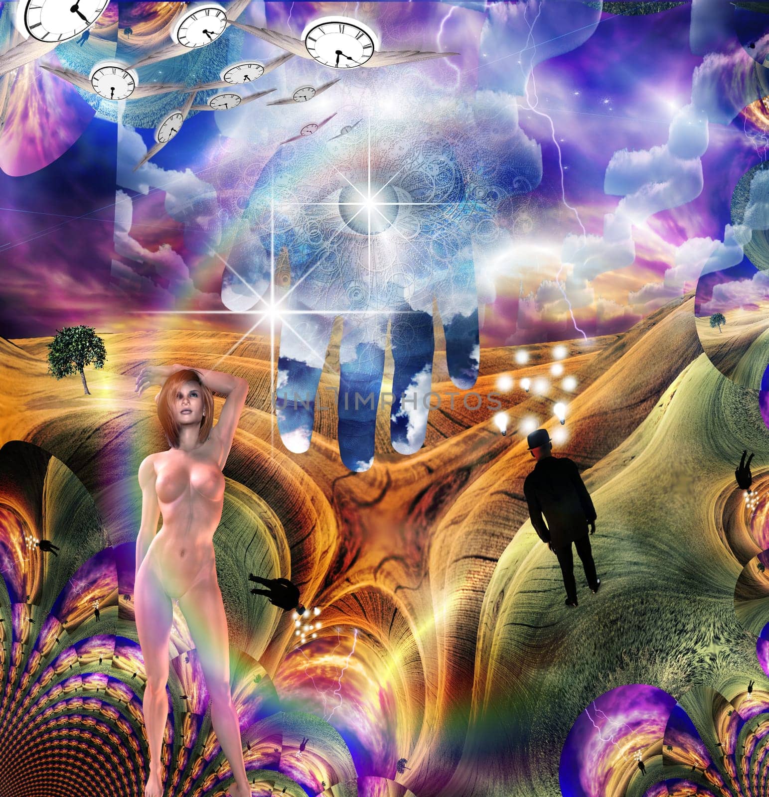 Surreal landscape. Lands of imagining