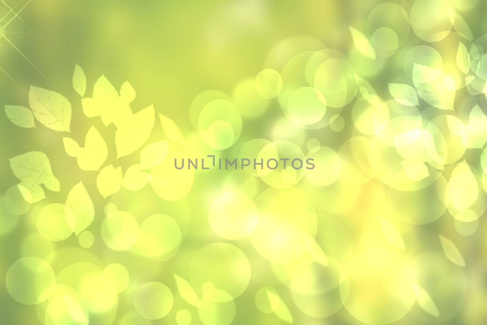 Abstract gradient green light and yellow colorful spring or summer bokeh background. Beautiful texture.